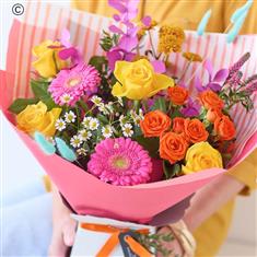 Summer -Trending Hand-tied including Yellow Roses